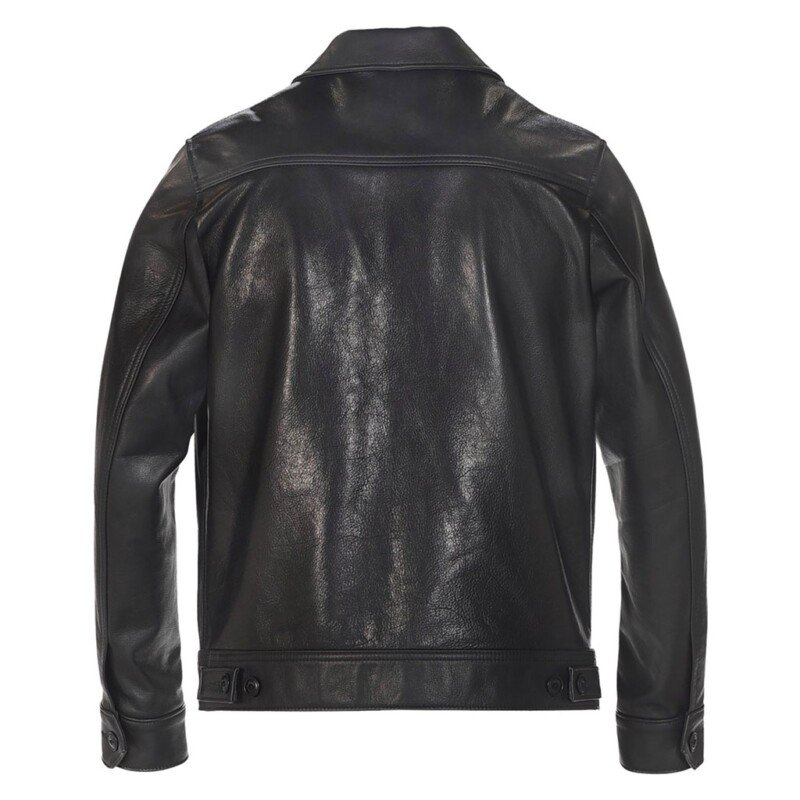 70s Unlined Waxy Cowhide Black Leather Delivery Jacket