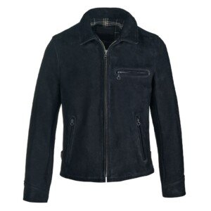 Storm - Heavyweight Oiled Nubuck Black Leather Delivery Jacket