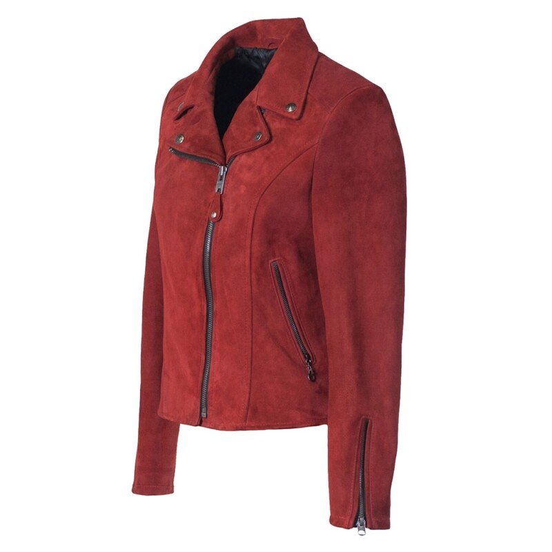Women's Fitted Suede Motorcycle Jacket