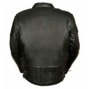 Leather King Men's Side Lace Vented Scooter Jacket