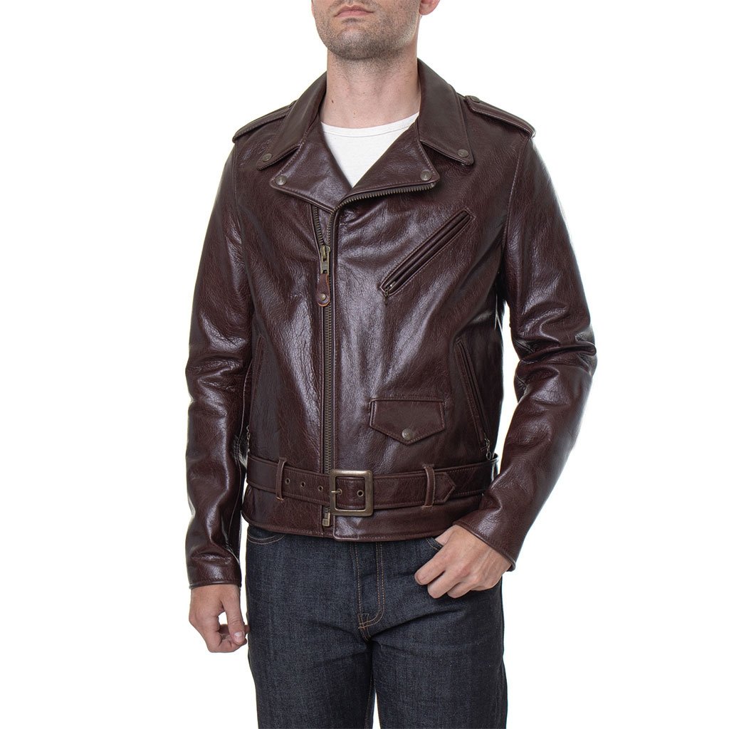 Lightweight Fitted Cowhide Brown Motorcycle Jacket