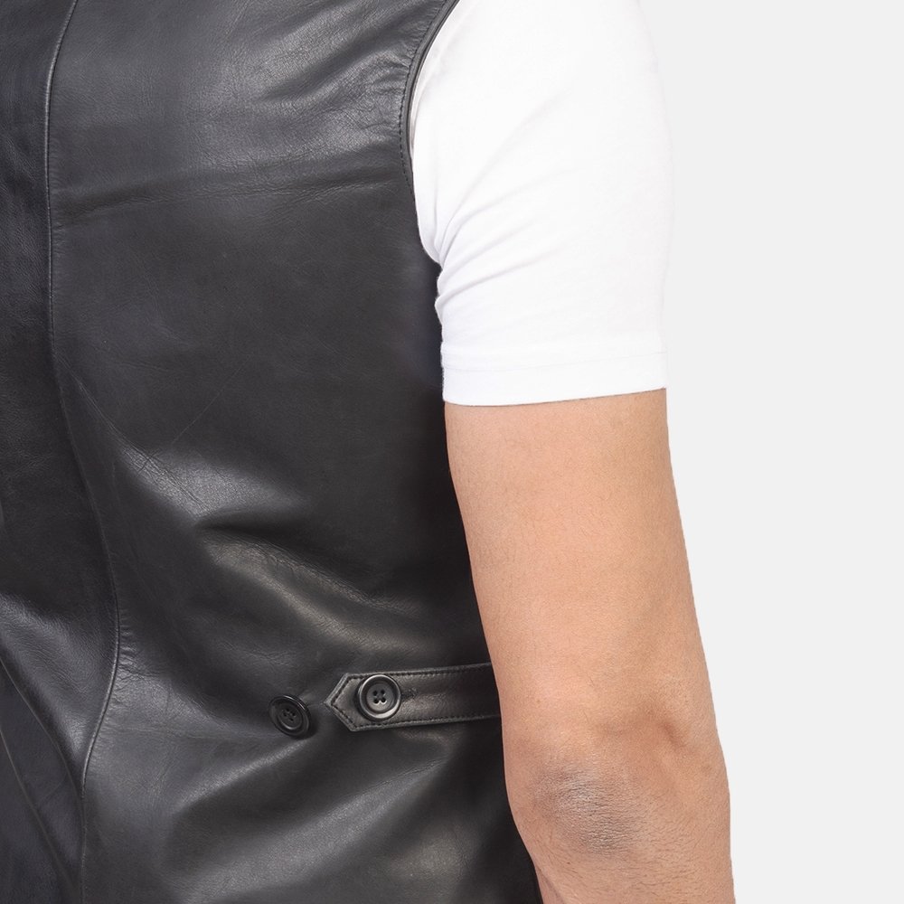 Auden Black Leather Vest