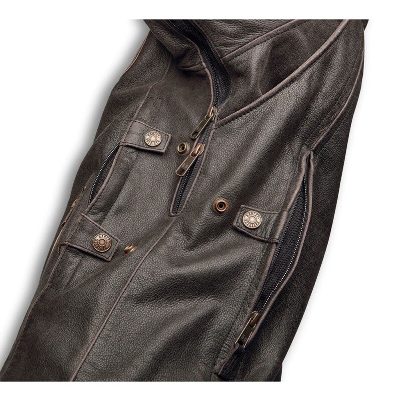 Men's H-D Triple Vent System Trostel Leather Jacket