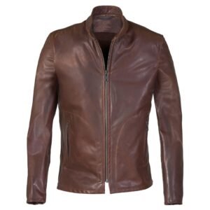 Mission - Men's Brown Leather Jacket