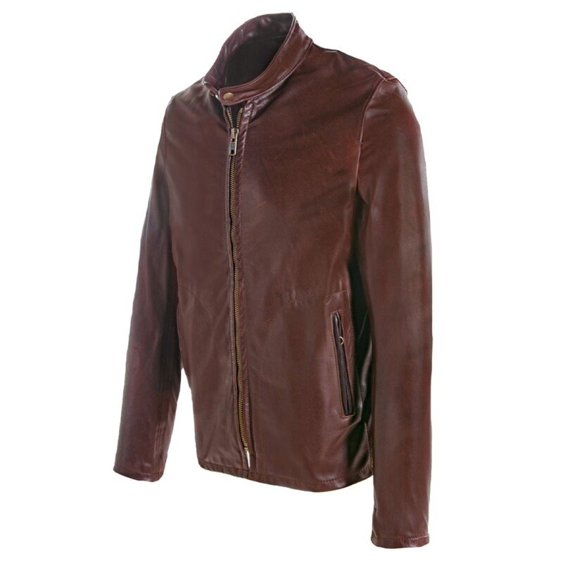 Mission - Men's Brown Leather Jacket
