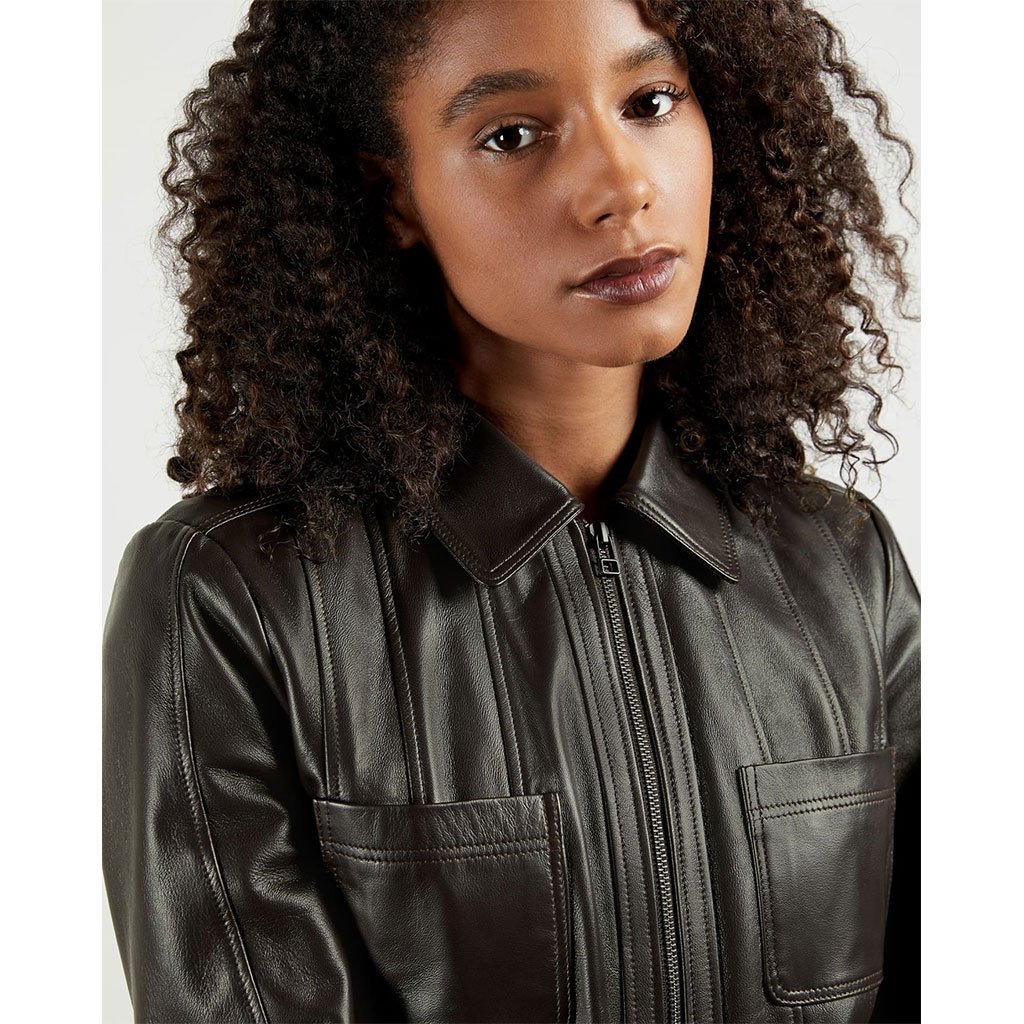 Octeri Brown Leather Jacket