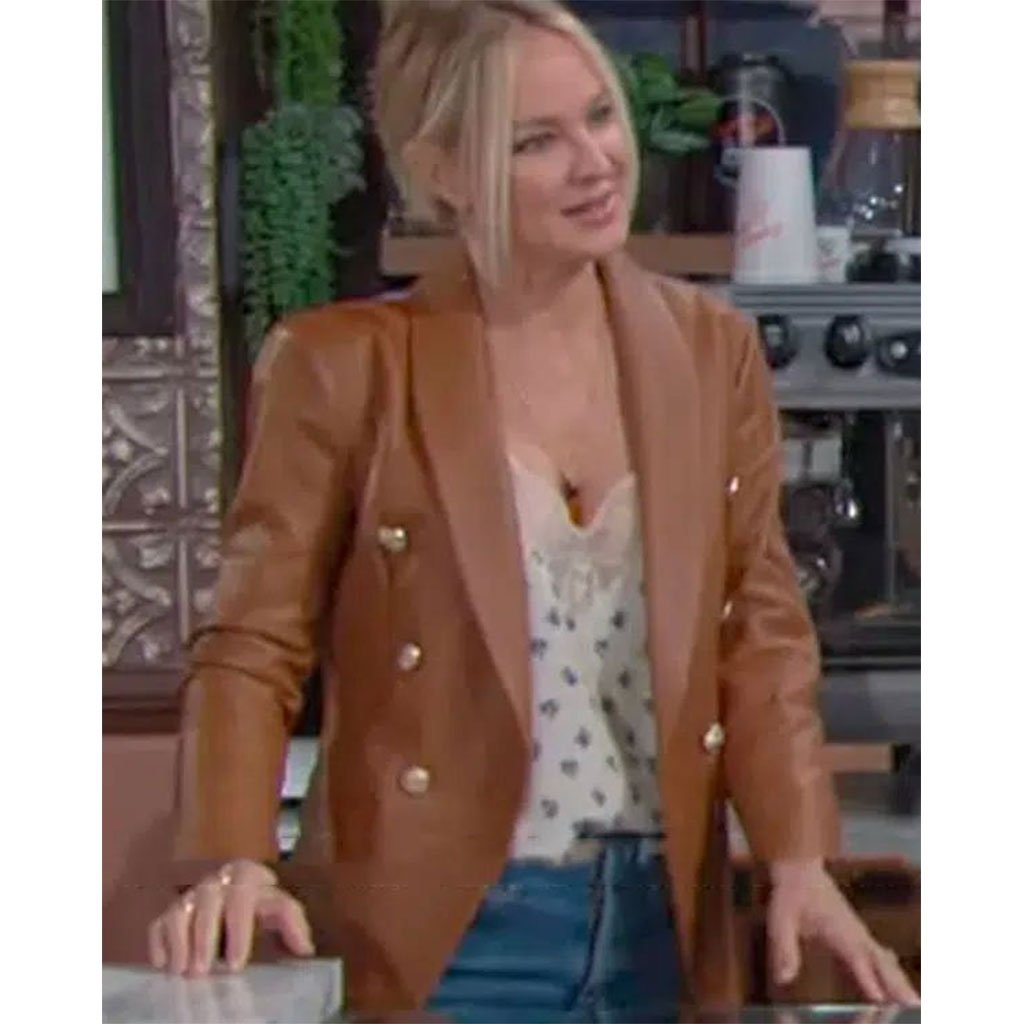 The Young and the Restless Sharon Collins Brown Leather Blazer