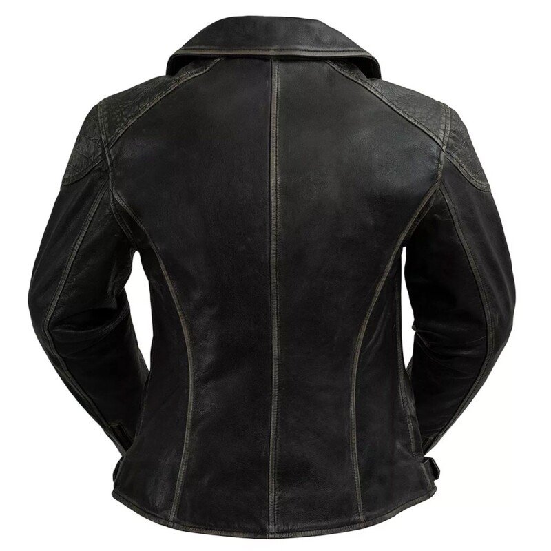 Women's Whet Blu Stephanie Distressed Leather Moto Jacket