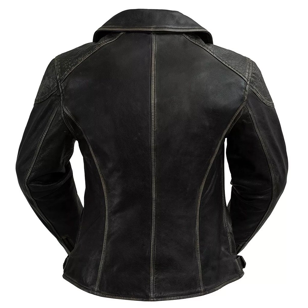 Women’s Whet Blu Stephanie Distressed Leather Moto Jacket