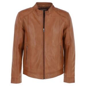 Leather Biker Jacket Tan Hard Knott
